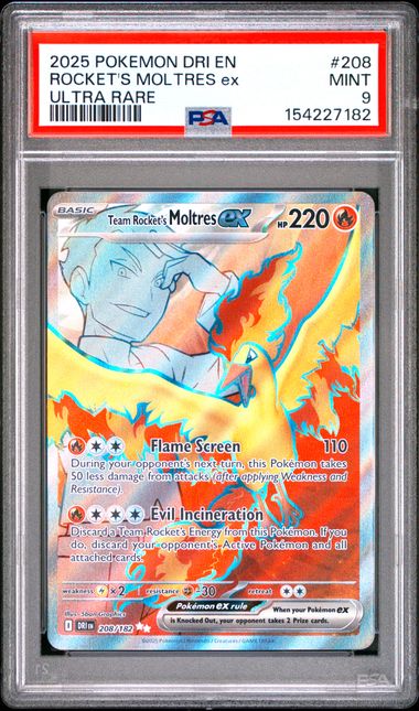 ROCKET'S MOLTRES EX DESTINED RIVALS 208/182 PSA 9