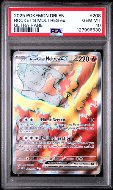 Team Rocket's Moltres ex Destined Rivals 208/182 PSA 10