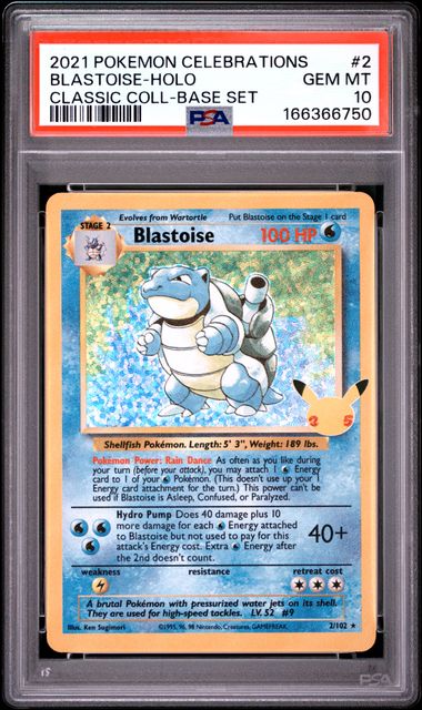 Blastoise Celebrations Classic Collection 2/102 PSA 10