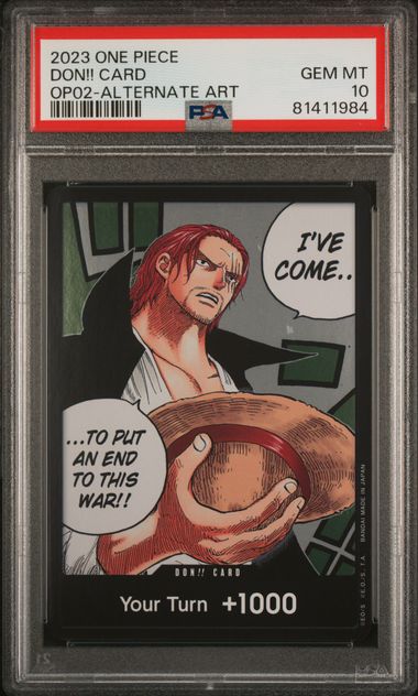 One Piece: Don!! Card Alternate Art OP02 PSA 10