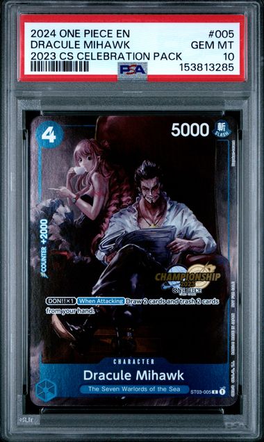 Dracule Mihawk Championship 2023 Celebration Pack ST03-005 PSA 10