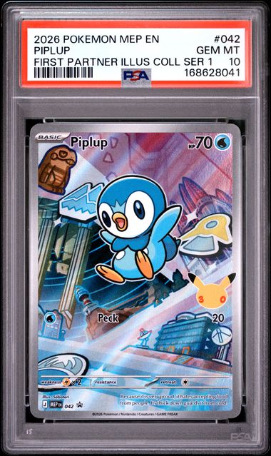 Piplup First Partner Illustration Collection Mega Evolution Promo 042 PSA 10