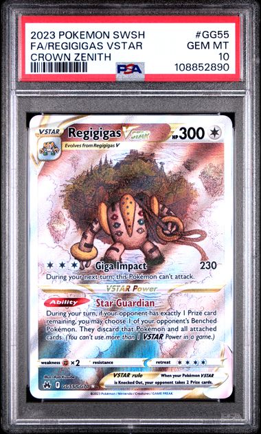 Regigigas VSTAR Crown Zenith Galarian Gallery GG55/GG70 PSA 10