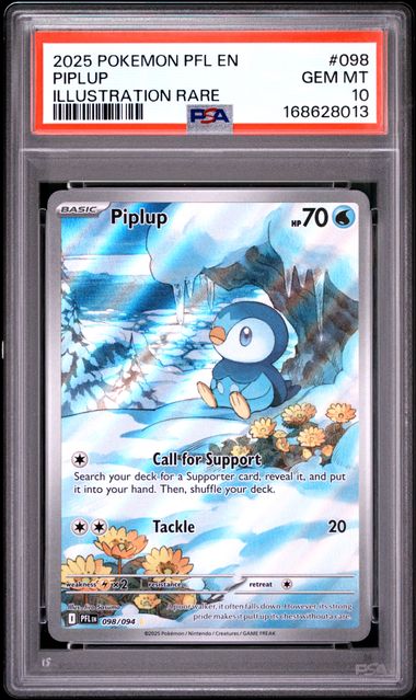 Piplup Illustration Rare ME02 Phantasmal Flames 098/094 PSA 10