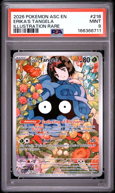 Erika's Tangela Illustration Rare ME Ascended Heroes 218/217 PSA 9