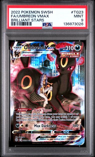 Umbreon VMAX Brilliant Stars Trainer Gallery TG23/TG30 PSA 9