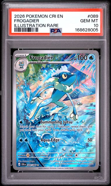 Frogadier Illustration Rare ME04 Chaos Rising 089/086 PSA 10