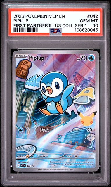 Piplup First Partner Illustration Collection Mega Evolution Promo 042 PSA 10