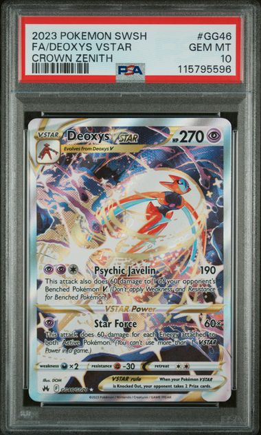 Deoxys VSTAR Crown Zenith GG46/GG70 PSA 10