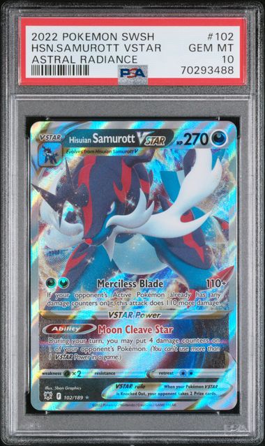 Hisuian Samurott VSTAR Astral Radiance 102/189 PSA 10