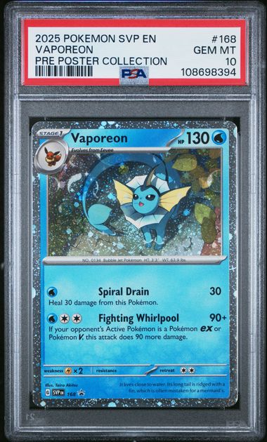 Vaporeon Promo SVP 168 PSA 10