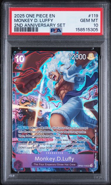 Monkey.D.Luffy OP05-119 2nd Anniversary Set PSA 10