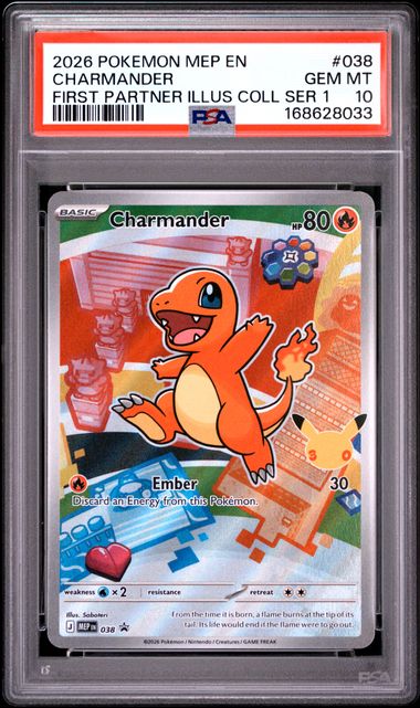 Charmander First Partner Illustration Collection Mega Evolution Promo 038 PSA 10