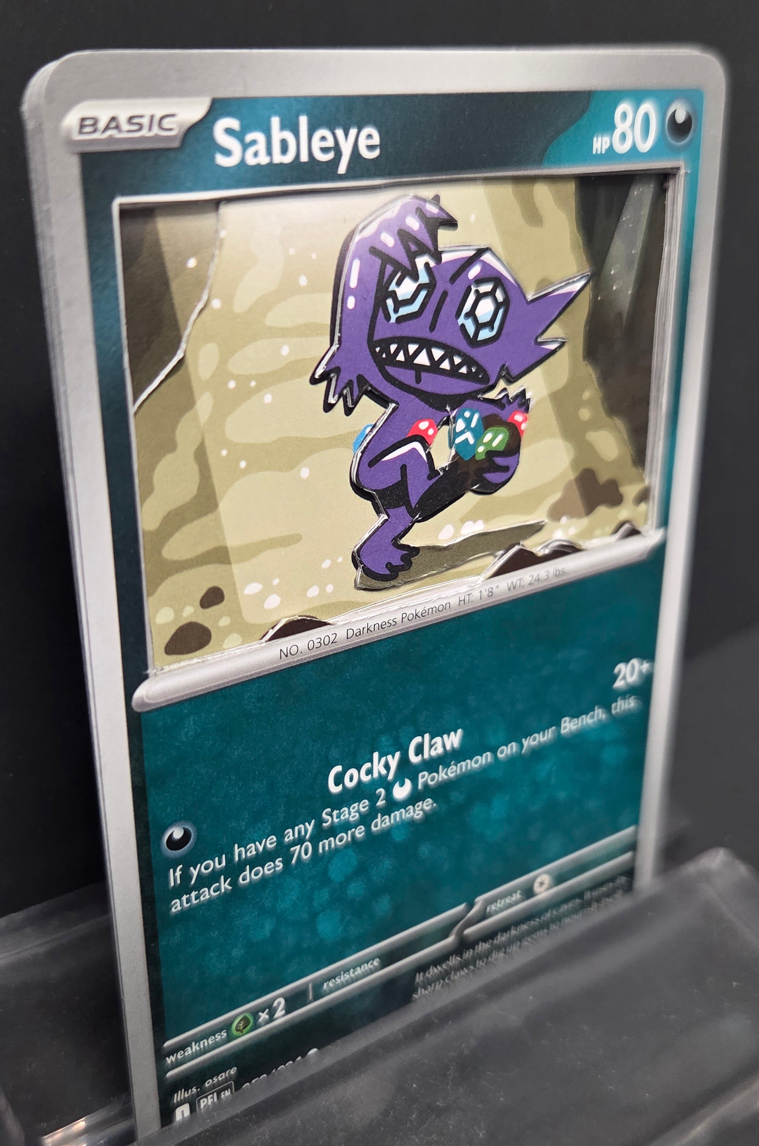 Custom 3D Cut Pokémon Cards - Sableye