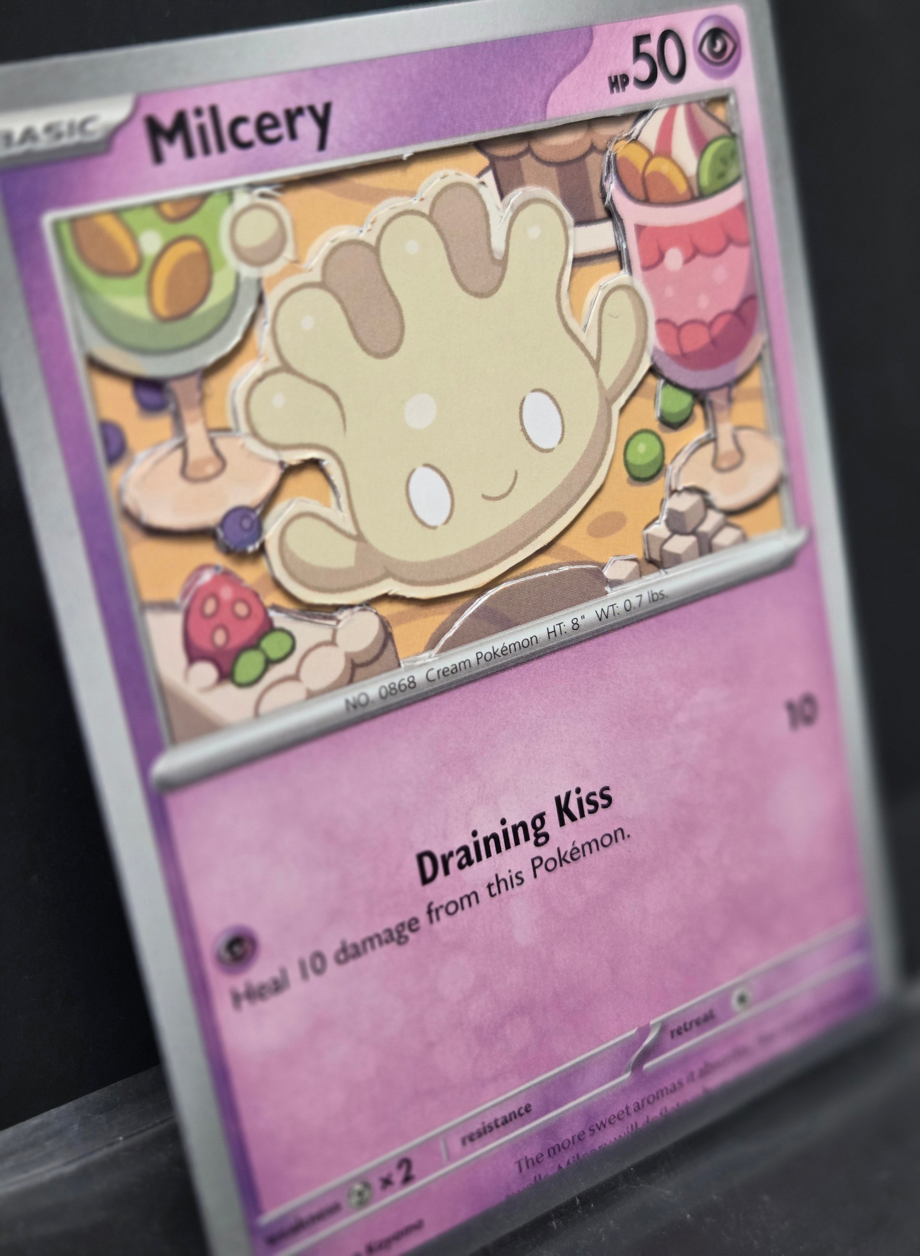 Custom 3D Cut Pokémon Cards - Milcery