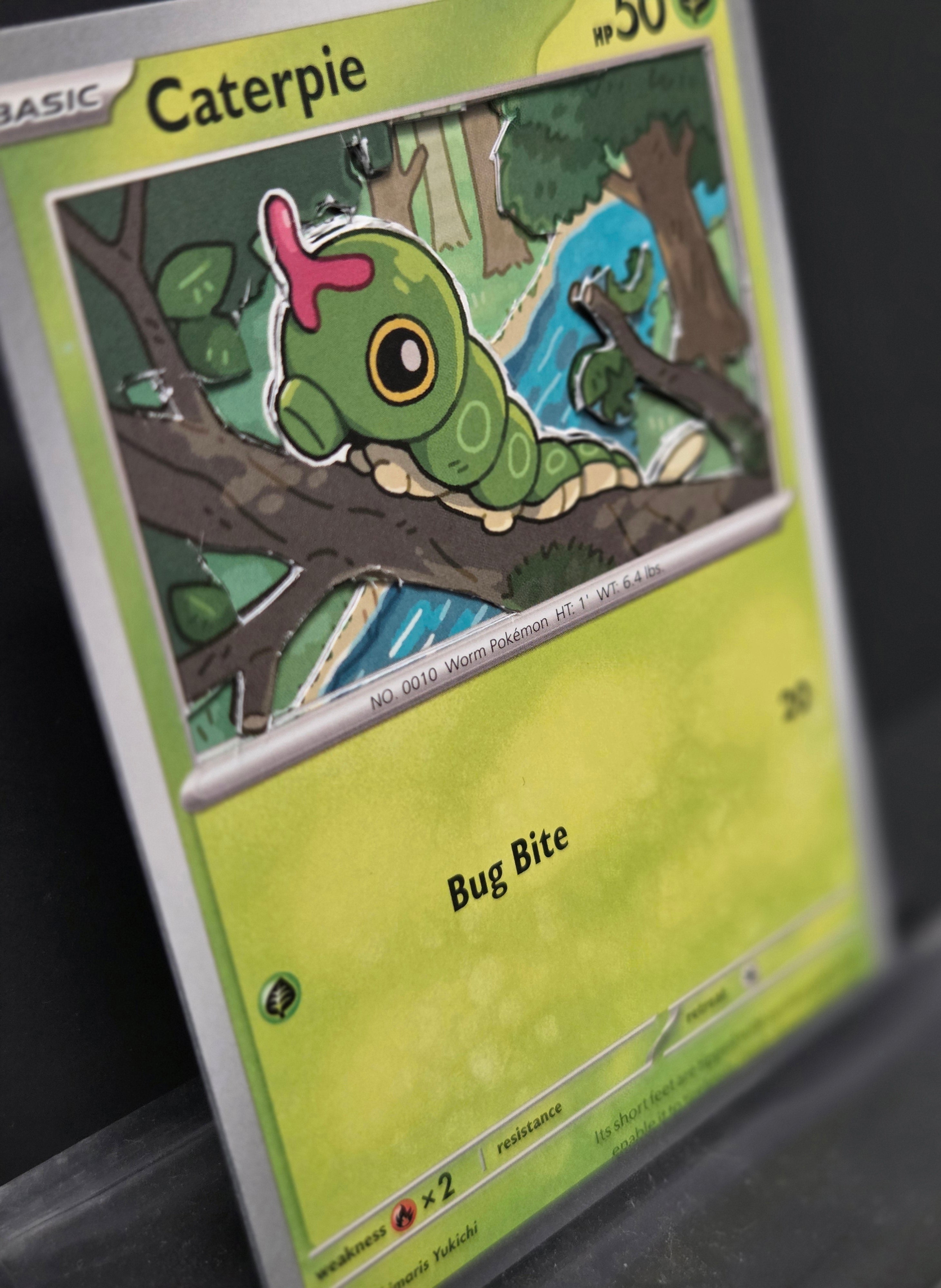Custom 3D Cut Pokémon Cards - Caterpie