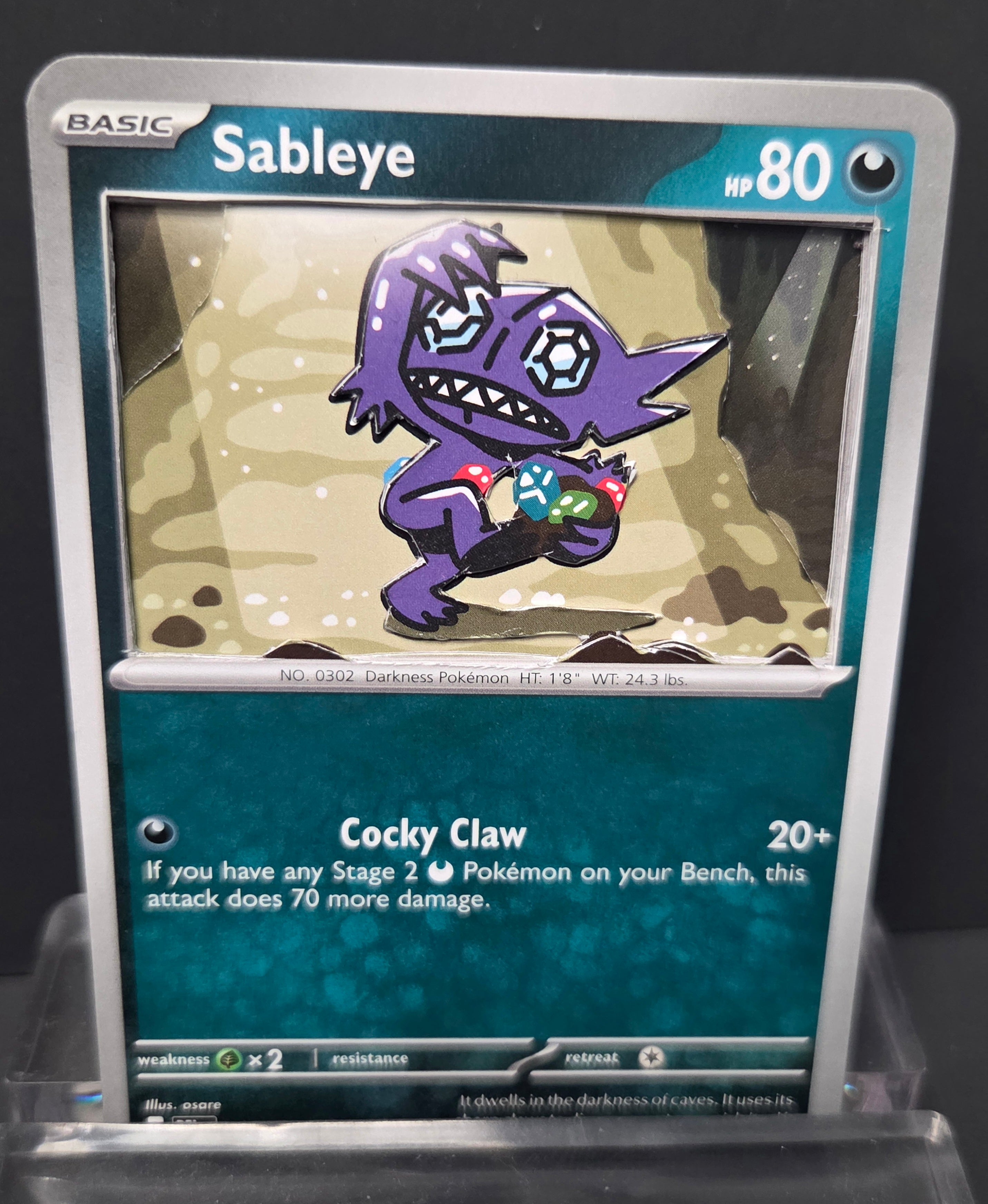 Custom 3D Cut Pokémon Cards - Sableye