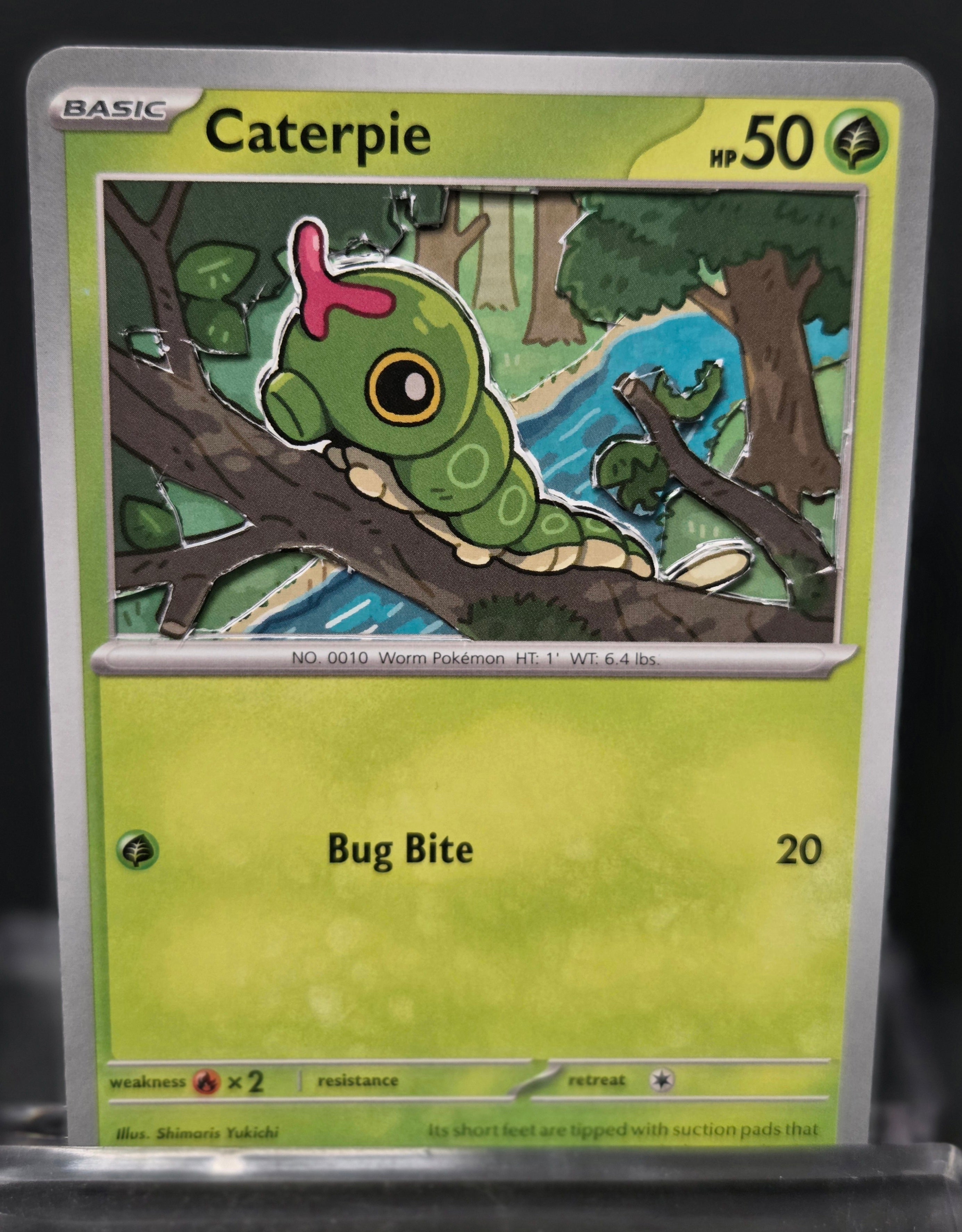 Custom 3D Cut Pokémon Cards - Caterpie