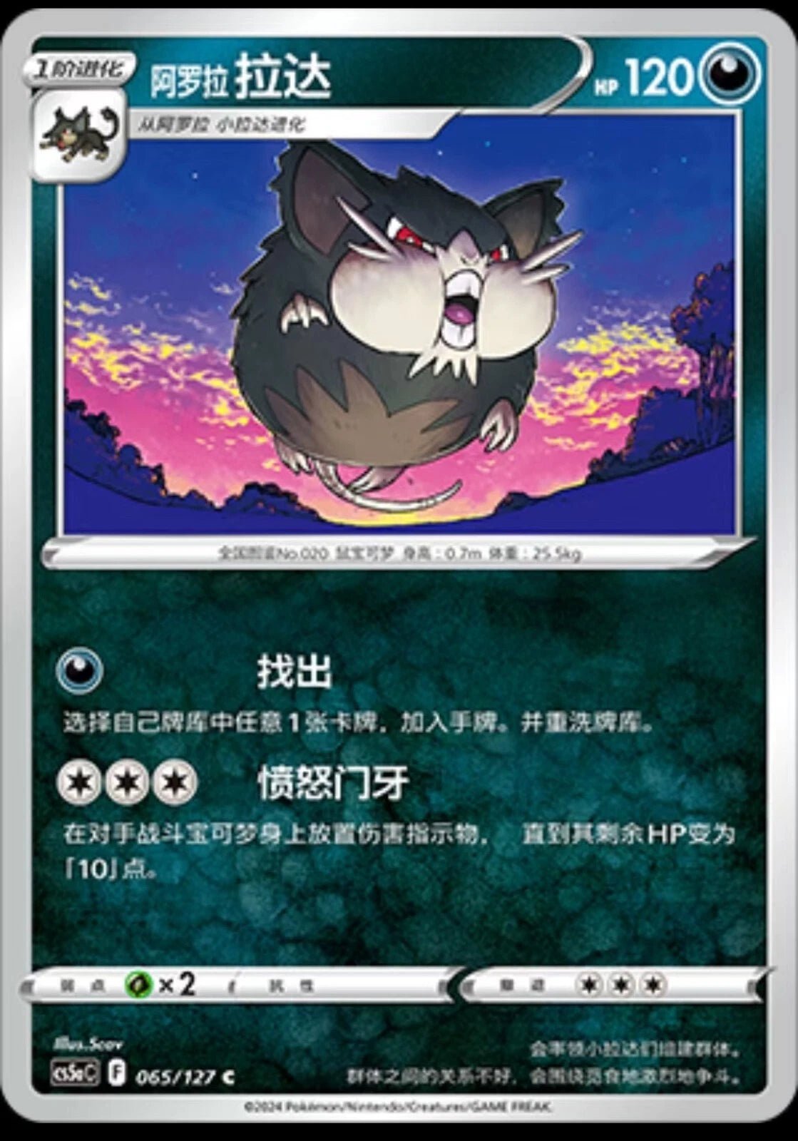 Alolan Raticate 065/127 - CS5aC Sword&Shield (Chinese)