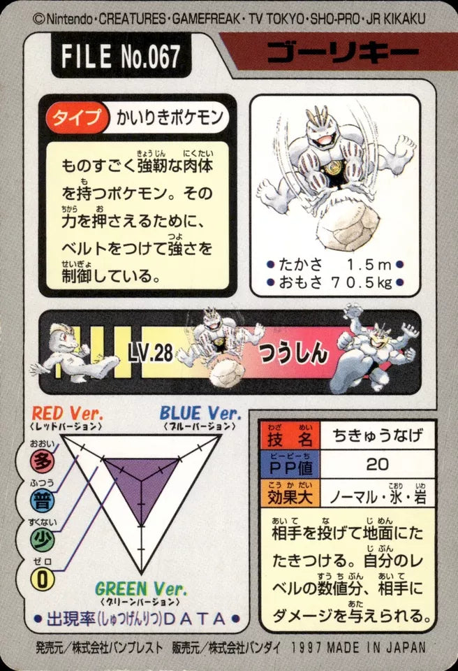 Machoke (067) [1997 Pocket Monsters Carddass]