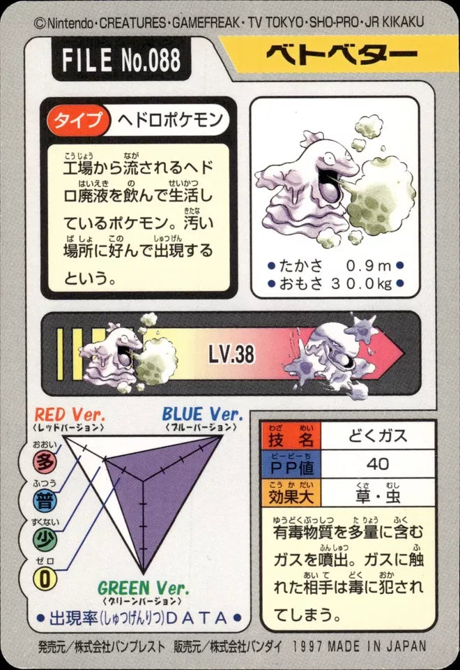 Grimer (088) [1997 Pocket Monsters Carddass]