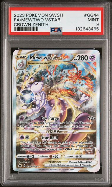 Mewtwo VSTAR Crown Zenith GG44/GG70 PSA 9