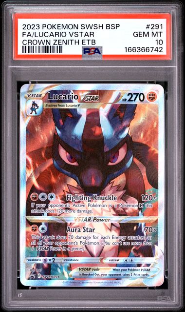 Lucario VSTAR SWSH Black Star Promo SWSH291 PSA 10