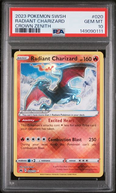 Radiant Charizard Crown Zenith 020/159 PSA 10