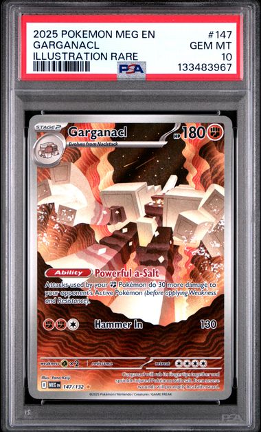 Garganacl Illustration Rare Mega Evolution 147/132 PSA 10