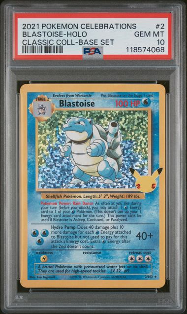 Blastoise Celebrations Classic Collection 2/102 PSA 10
