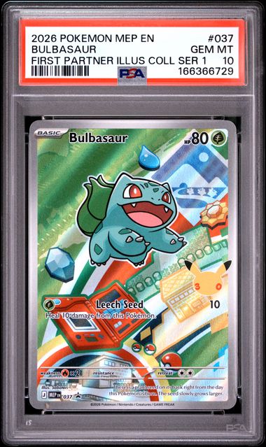 Bulbasaur First Partner Illustration Collection Mega Evolution Promo 037 PSA 10