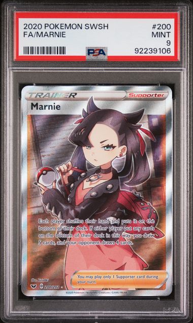 Marnie Sword & Shield Base 200/202 PSA 9