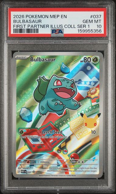 Bulbasaur First Partner Illustration Collection Mega Evolution Promo 037 PSA 10