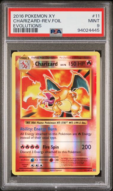 Charizard Reverse Holo Evolutions 11/108 PSA 9