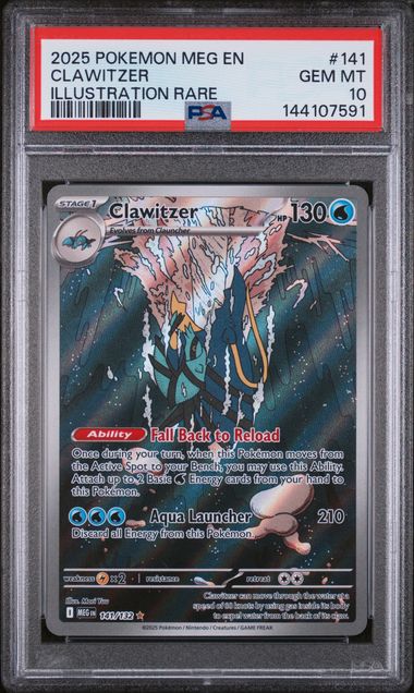 Clawitzer Illustration Rare Mega Evolution 141/132 PSA 10