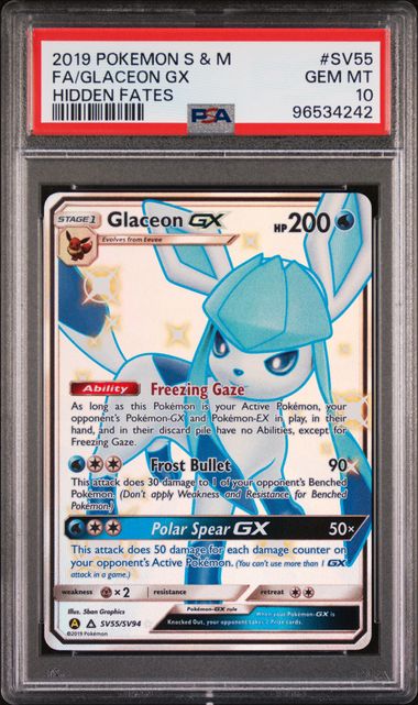 Glaceon GX Hidden Fates SV55/SV94 PSA 10