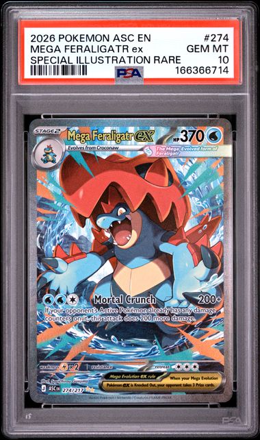 Mega Feraligatr ex SIR ME Ascended Heroes 274/217 PSA 10