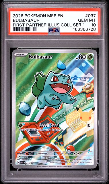Bulbasaur First Partner Illustration Collection Mega Evolution Promo 037 PSA 10