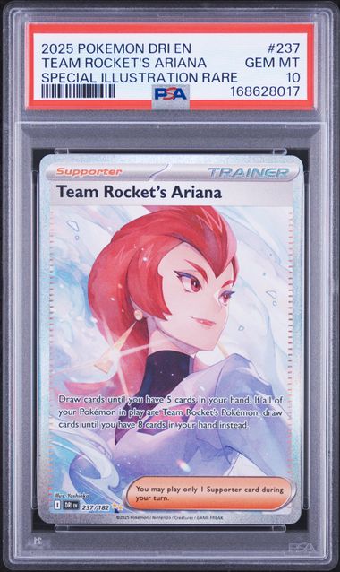 Team Rocket's Ariana SIR SV10 Destined Rivals 237/182 PSA 10