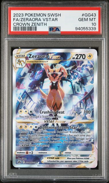 Zeraora VSTAR Crown Zenith GG43/GG70 PSA 10