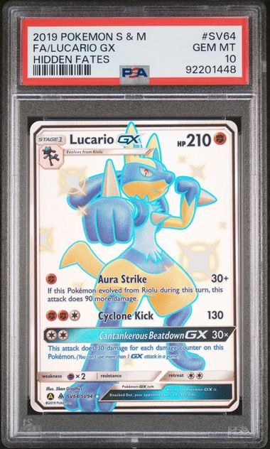 Lucario GX Hidden Fates SV64/SV94 PSA 10