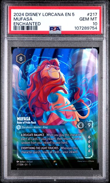 Mufasa-Ruler of Pride Rock Enchanted Shimmering Skies 217/204 PSA 10