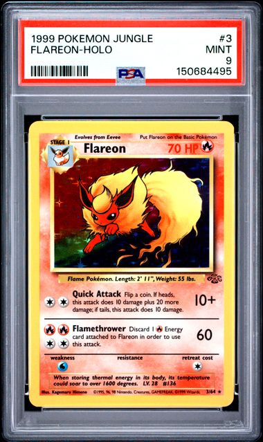 Flareon Holofoil Jungle 3/64 PSA 9