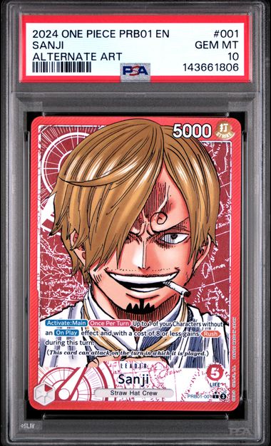 Sanji Alternate Art Leader PRB01-001 PSA 10