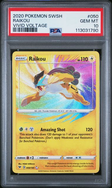 Raikou Vivid Voltage 050/185 PSA 10