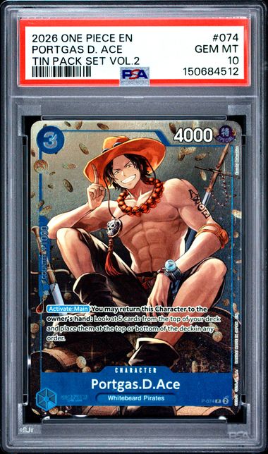 Portgas.D.Ace Tin Pack Set Vol.2  P-074 PSA 10