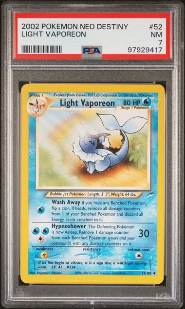 Light Vaporeon Neo Destiny Unlimited 52/105 PSA 7