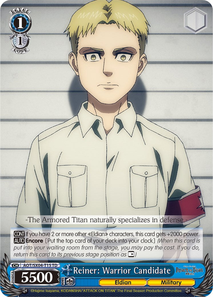 Reiner: Warrior Candidate (AOT/SX04-T15 TD) - Attack On Titan: Final Season