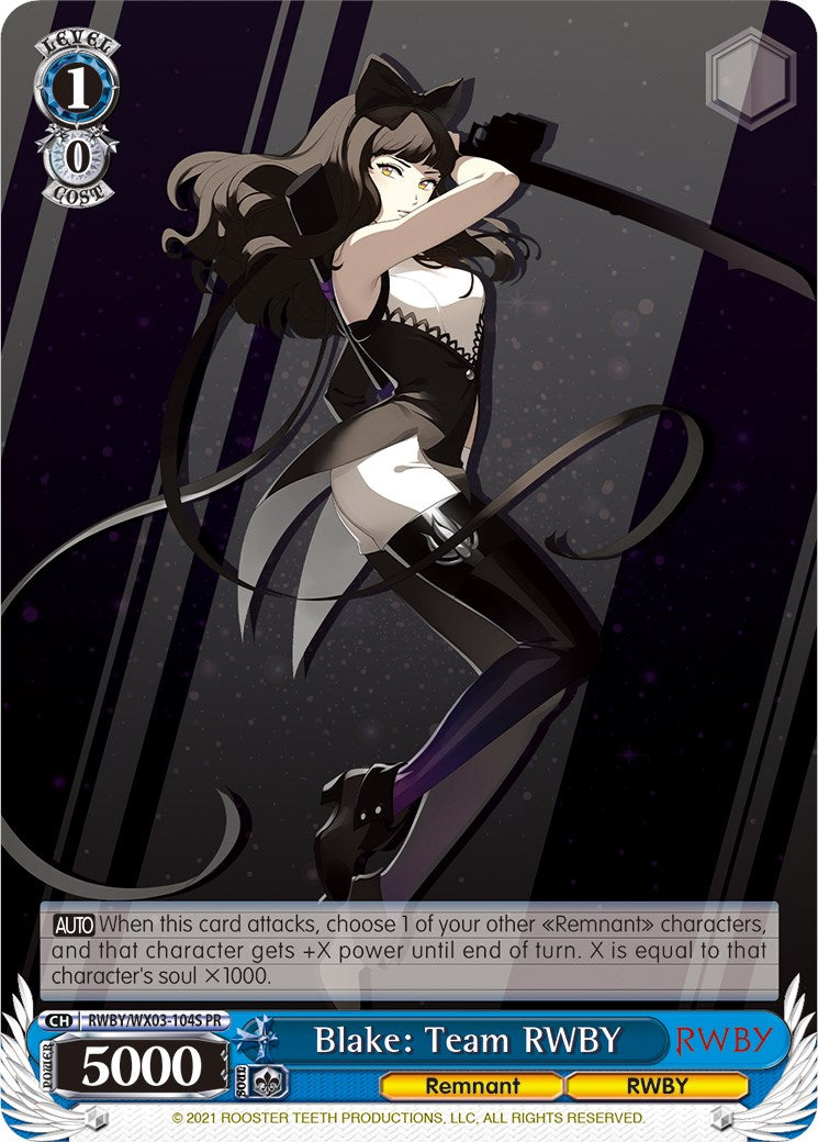 Blake: Team RWBY (Alternate Art) (RWBY/WX03-104S PR) - RWBY