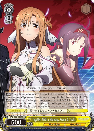 Together With a Memory, Asuna & Yuuki (SR) (SAO/S80-E001S SR) - Sword Art Online -Alicization- Vol.2